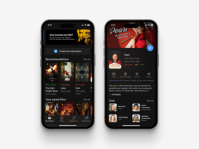 Online Cinema Mobile App cinema concept app design design ui interface live mobile mobile ui movie movie app movies online product design streaming tv ui ui design ux ux design video app