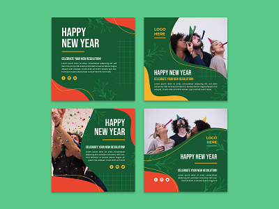 Happy New Year Social Media Post Template