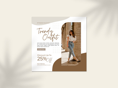 Fashionable Trendy Outfit Social Media Post Template fashion shopping