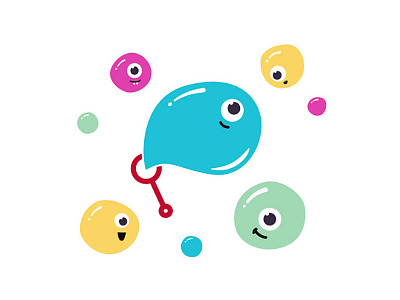 Bubbles bubble cute design fun illustration vector