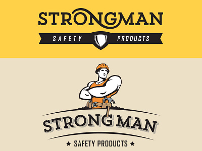 Strongman Safety Products construction identity logo man safety strong