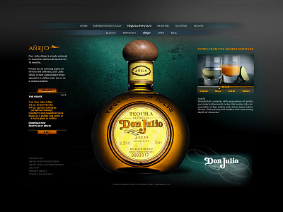 Don Julio web 2 of 3 agave dark don julio site tequila ui ux web