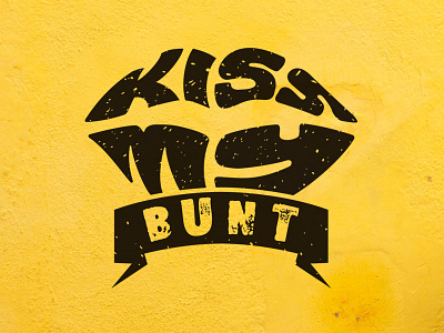 Kiss my bunt banner bunt identity kickball kiss logo my sports