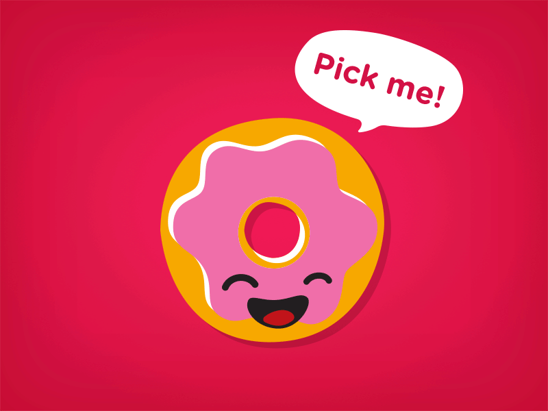 Pick me cute donut doughnut happy illustration me pick