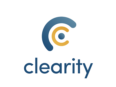 Clearity Logo abstract blue circular hearing aids logo