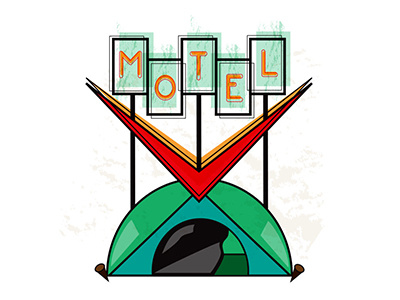 Extinct Illustration camping extinct hotel illustration motel