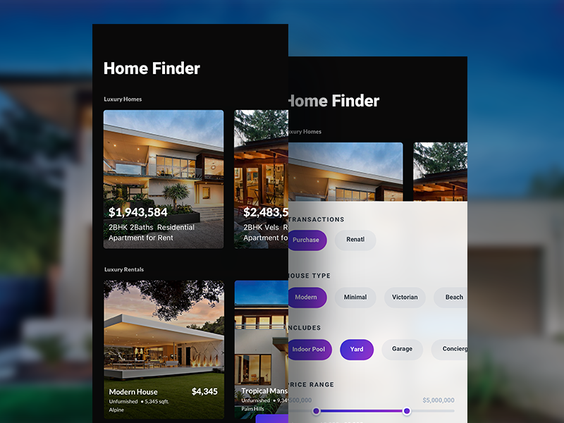 Home Finder App by Stephan Simmons on Dribbble