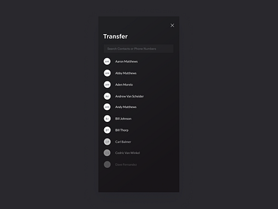 Transfer Screen