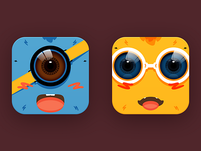 Cute icons app blue clean cute flat glass icon yellow