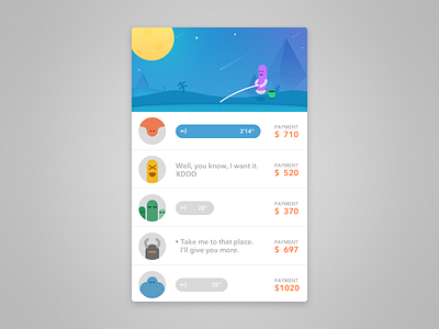 Fishing Page app blue cute fishing flat iphone ui ux