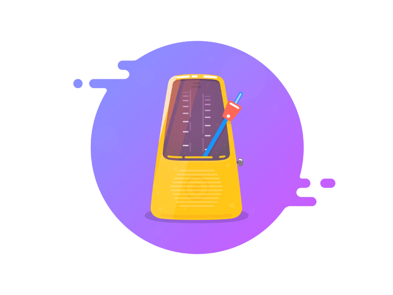 The Metronome Swing Gif animation flat gif icon metronome swing yellow