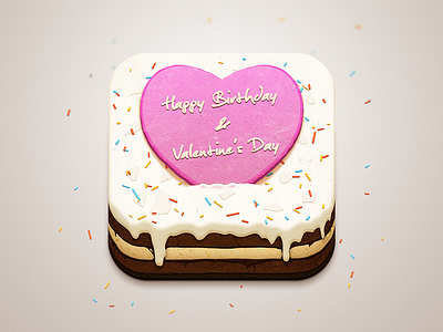 Cake Icon app birthday cake chocolate cooky cream food gift icon illustration ios iphone jelly