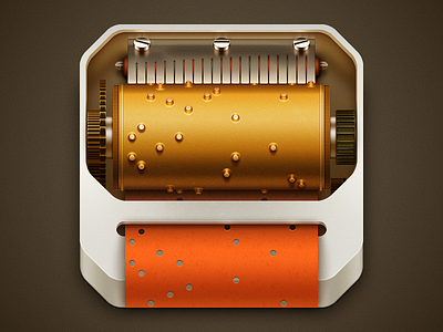 Music Box Icon app box copper gear icon ios iron machine music paper screw yellow