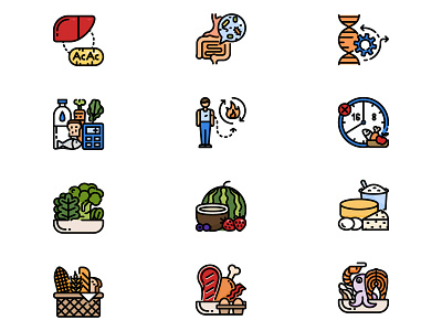 Weight Loss Icons.