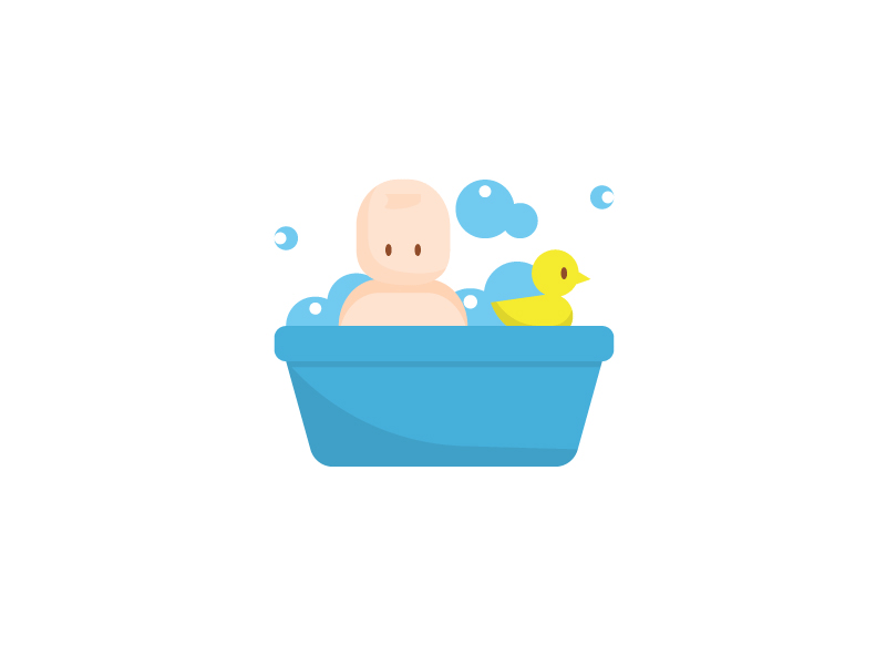 Baby bath time :) baby bathtub icon