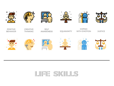 Life skill behavior emotion icon life skill positive
