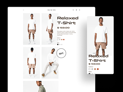 Soul & Smile - Product Page Desktop and Mobile app black brutalism call to action clothes dark ecommerce app ecommerce business ecommerce design fashion iphone mobile model new premium product product page products ui