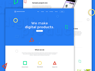 Innovation Punks - Digital Agency Website agency blue digital landing minimal one page shapes ui ux webdesign