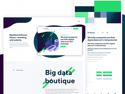 Getindata - Behace Case Study behance big data branding cosmos galaxy get in data getindata isometric landingpage logo software software house space styleguide