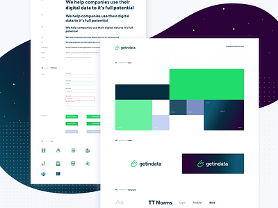 Getindata - Website Styleguide astronaut brand colour palette cosmos design system green interface sketch styleguide styleguides typography ui kit