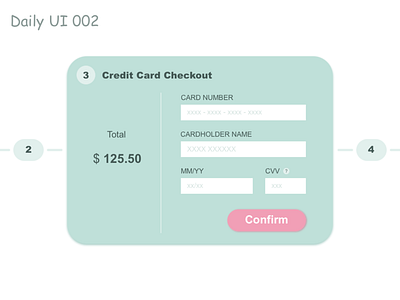 Daily UI 002 Credit Card Checkout dailyui ui