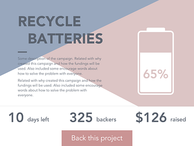 Daily UI 032 Crowdfunding Campaign