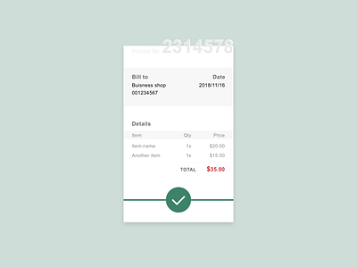 Invoice | Daily UI 046 daily dailyui invoice invoice design invoices ui