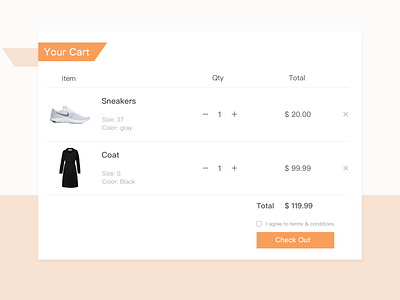 Shopping Cart | Daily UI 058 dailyui shopping shopping bag shopping cart ui