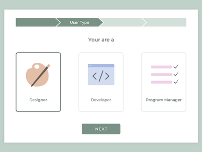Select User Type | Daily UI 064 daily 100 dailyui select user type ui user type