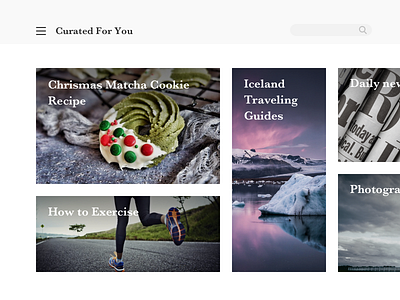 Curated For You | Daily UI 091 curated for you daily daily 100 daily challange dailyui image gallery recommend recommendation recommendations ui