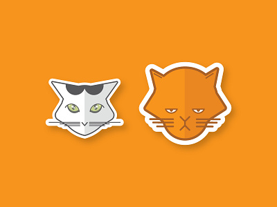 Cosima and Gaz cats design flat fun art illustration logo vector