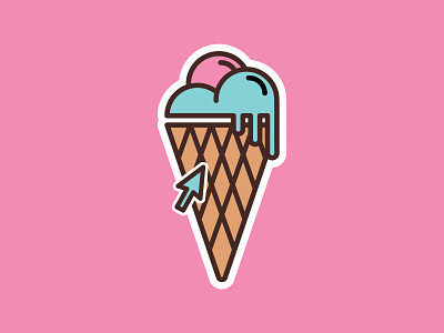 Click Scoop branding design flat fun art ice cream icon iconography illustration logo logo 3d monoline vector