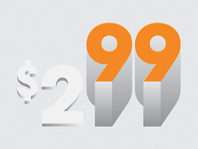 Price change illustration typography