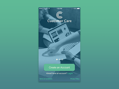 Customer Care app ui ux