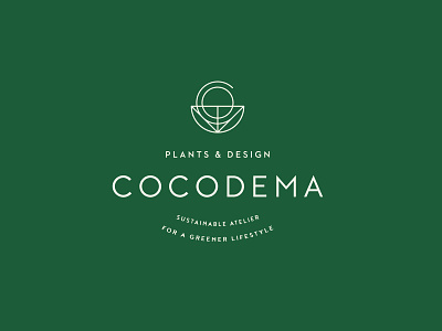 Cocodema Main Logo brand branding cocodema color green logo greenery identity lifestyle brand logotype packaging plant plant atelier plant based plant illustration plant logo simplicity typography
