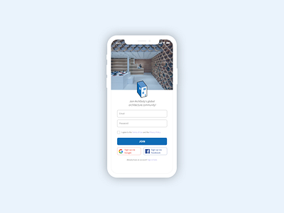 Archdaily Mobile Sign-Up Page app dailyui iphone ui ui design ux