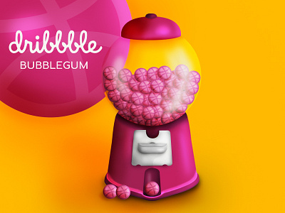 Dribbble Bubblegum bubblegum debut dribbble first hello pink shot