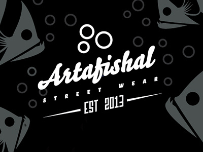 Artafishal Type Logo fish bubble fin clothing logo logotype artafishal street wear
