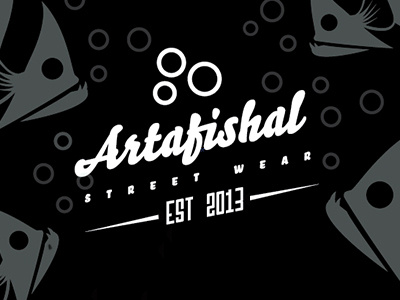 Artafishal Type Logo artafishal bubble clothing fin fish logo logotype street wear