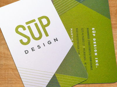 SUP Business Card blanch card gotham green lime line triangle