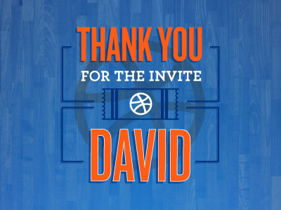 Thank You David! basketball dribble invite thank