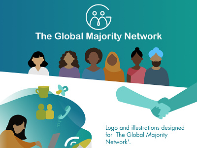 The Global Majority Network branding bright colourful design digital icon illustration logo network people ui