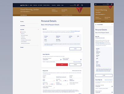 Next-gen Delta.com Profile Experience branding ui ux