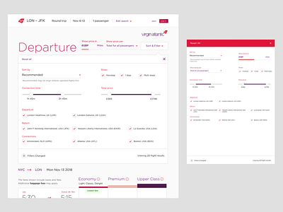 Virgin Atlantic Sort And Filter Breakpoint Designs