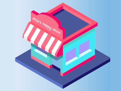 Happy Store design illustration isometric design