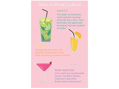 When to drink cocktails cocktail design illustration info graphic infographic typographic