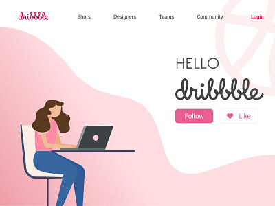 Hello Dribble! design firstshot hello dribble illustration ui vector