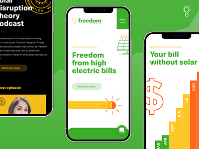 Freedom Forever Solar DotCom app app design branding illustration product design web design