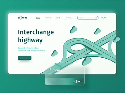 Highway Landing Page - Exploration design illustration isometric landing page layout typography ui ux vector web web design website