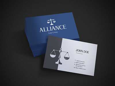 Alliance Law Company business card business card design lawcompany logo